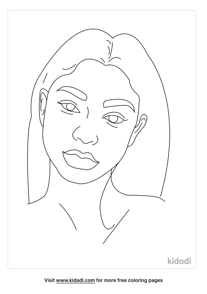 African-American Girl Realistic Coloring Pages | Free People Coloring Pages  | Kidadl