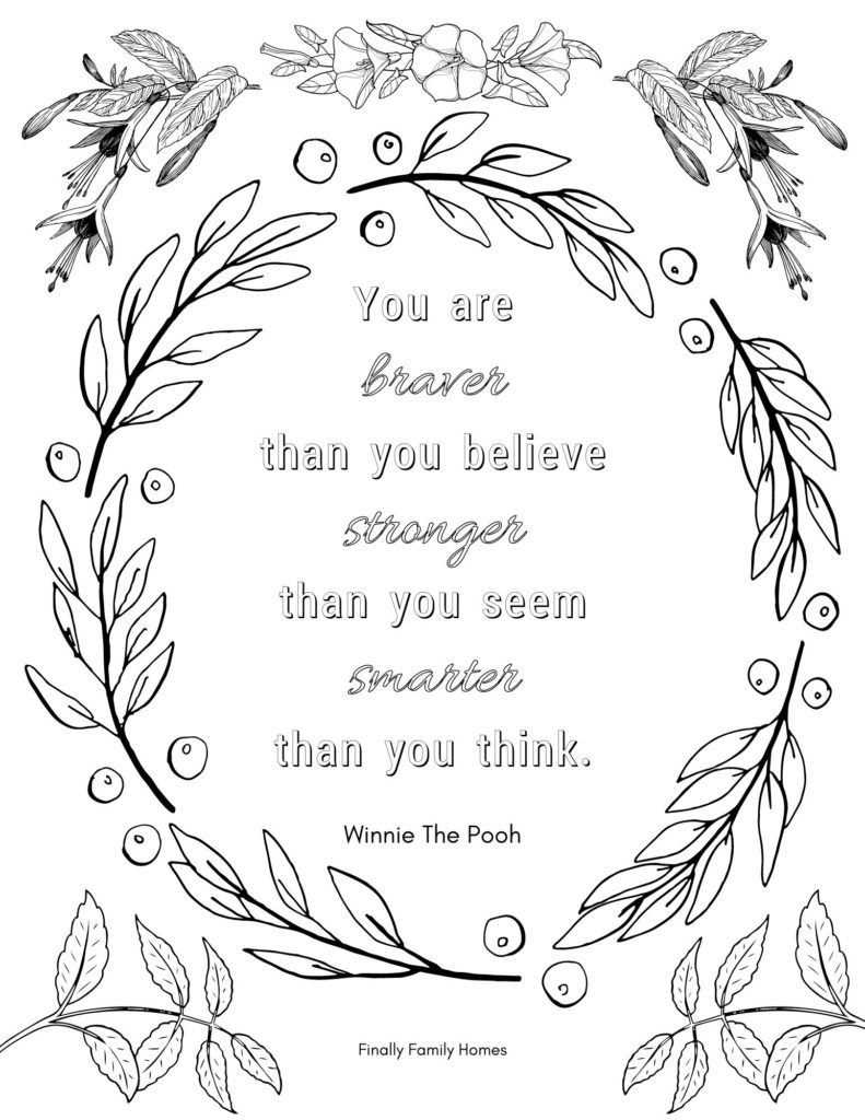 Free Printable Adult Coloring Pages with 11 Inspirational Quotes
