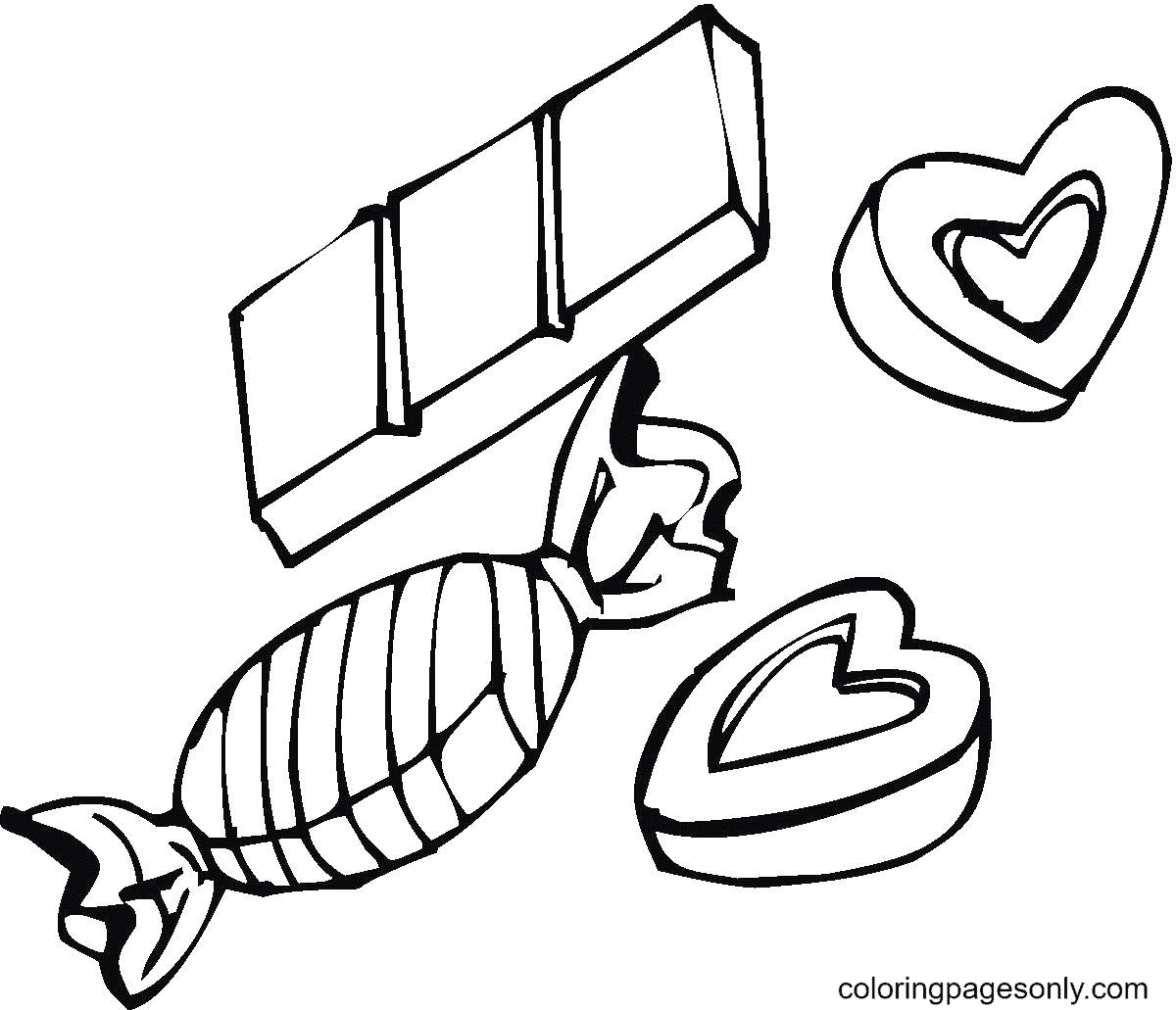 Chocolate Candy Coloring Pages - Candy Coloring Pages - Coloring Pages For  Kids And Adults