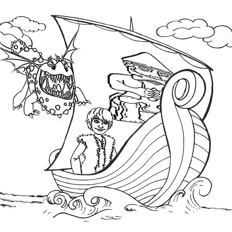 How To Train Your Dragon Coloring Pages For Kids To Print Vikings ...