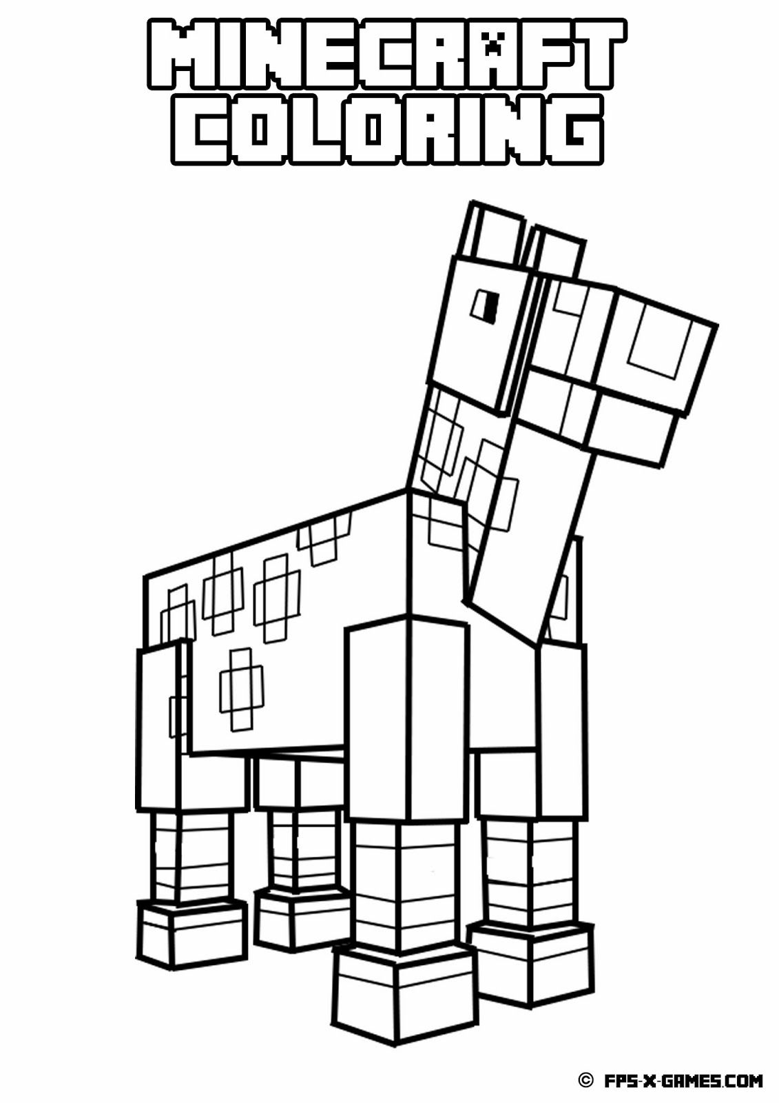 Download Minecraft Horse Coloring Page - Coloring Home