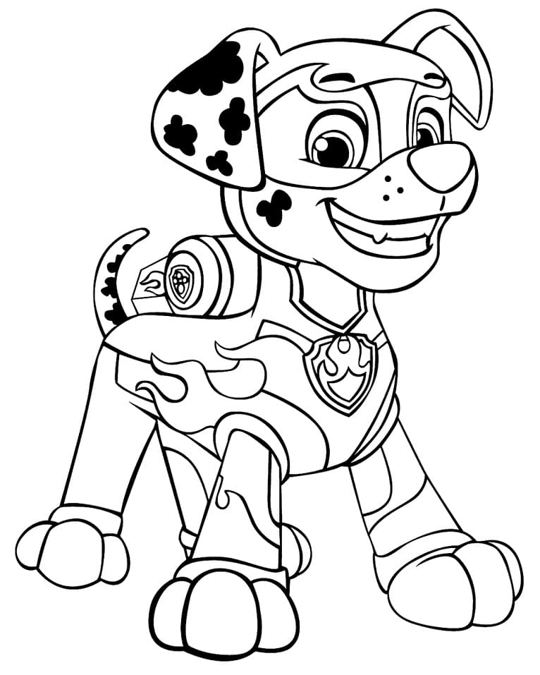 Marshall Mighty Pups Coloring Page - Free Printable Coloring Pages for Kids