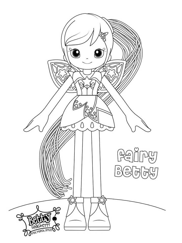 Fairy Betty Coloring Page - Free Printable Coloring Pages for Kids