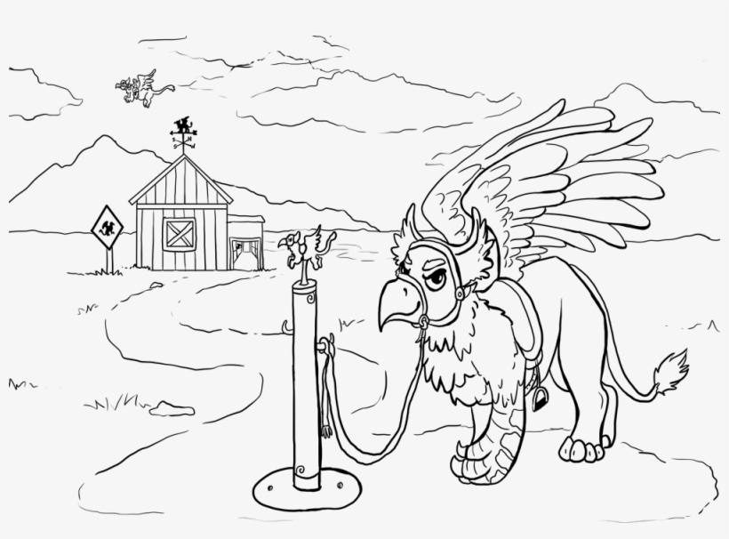 Images Of Realistic Griffin Coloring Pages - Griffin Coloring Sheet Png  Transparent PNG - 1000x691 - Free Download on NicePNG