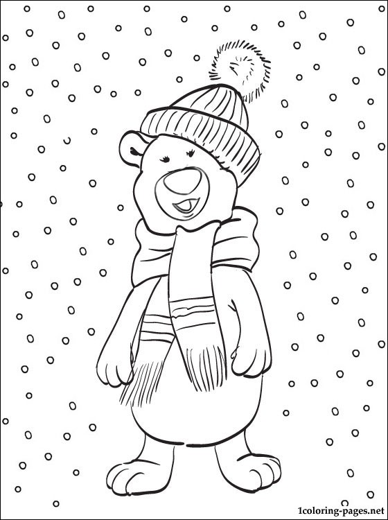 Winter snow coloring page | Coloring pages