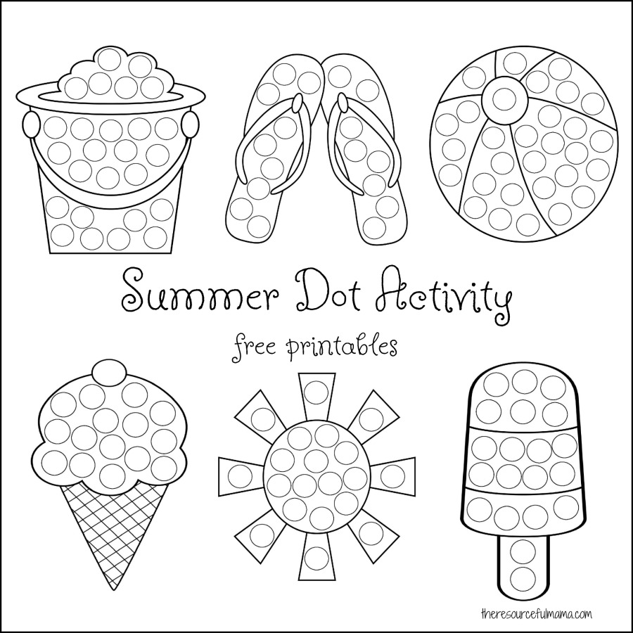 Summer Dot Activity {Free Printables} - The Resourceful Mama
