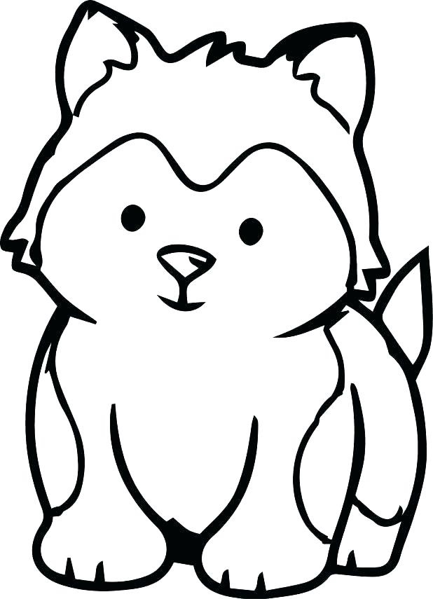 Husky Puppy Coloring Page - Free Printable Coloring Pages for Kids