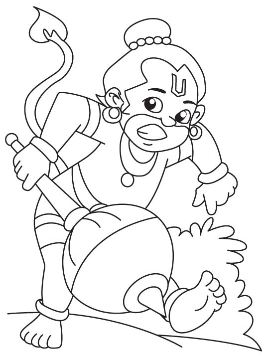 Hanuman ji coloring page | Download Free Hanuman ji coloring page for kids  | Best Coloring Pages