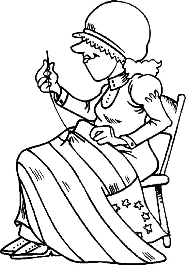 Flag Sewing Of Flag Day Coloring Pages - Download & Print Online ...