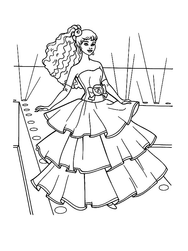 Fashion Show Barbie Doll Coloring Page : Coloring Sun