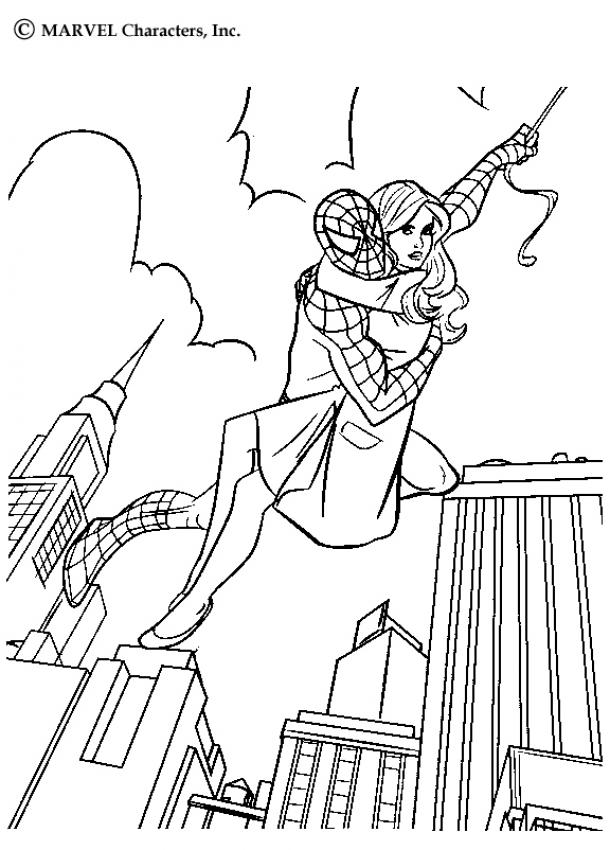 SPIDER-MAN coloring pages - Spiderman fighting a duel with Sandman