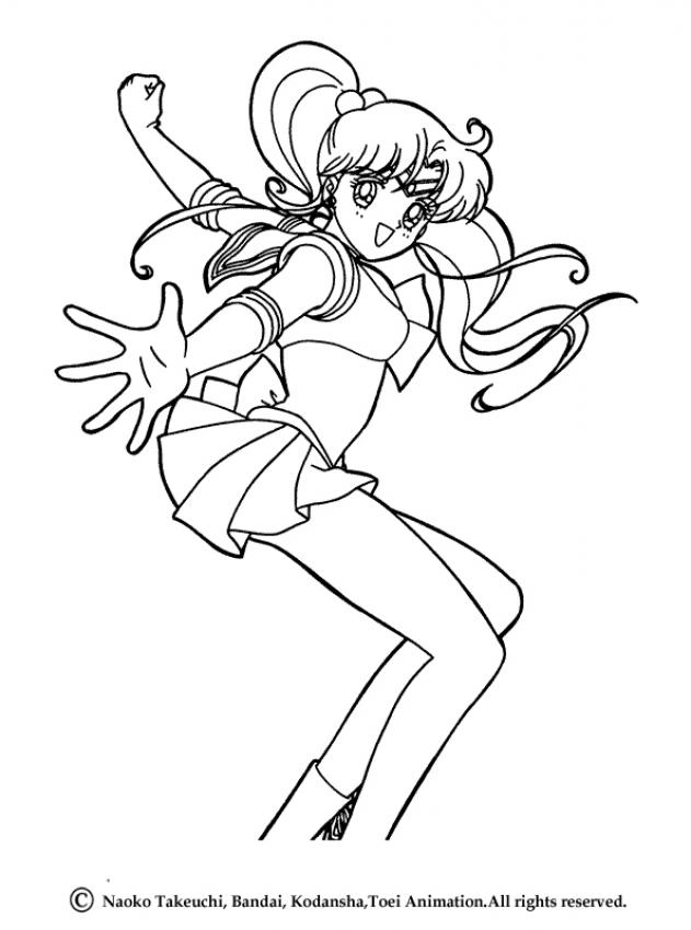 SAILOR MOON coloring pages - Sailor Moon with a cat