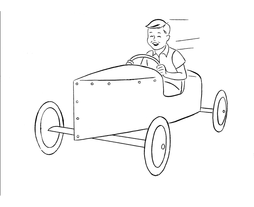Learning Years: Soap Box Derby Car Coloring Page