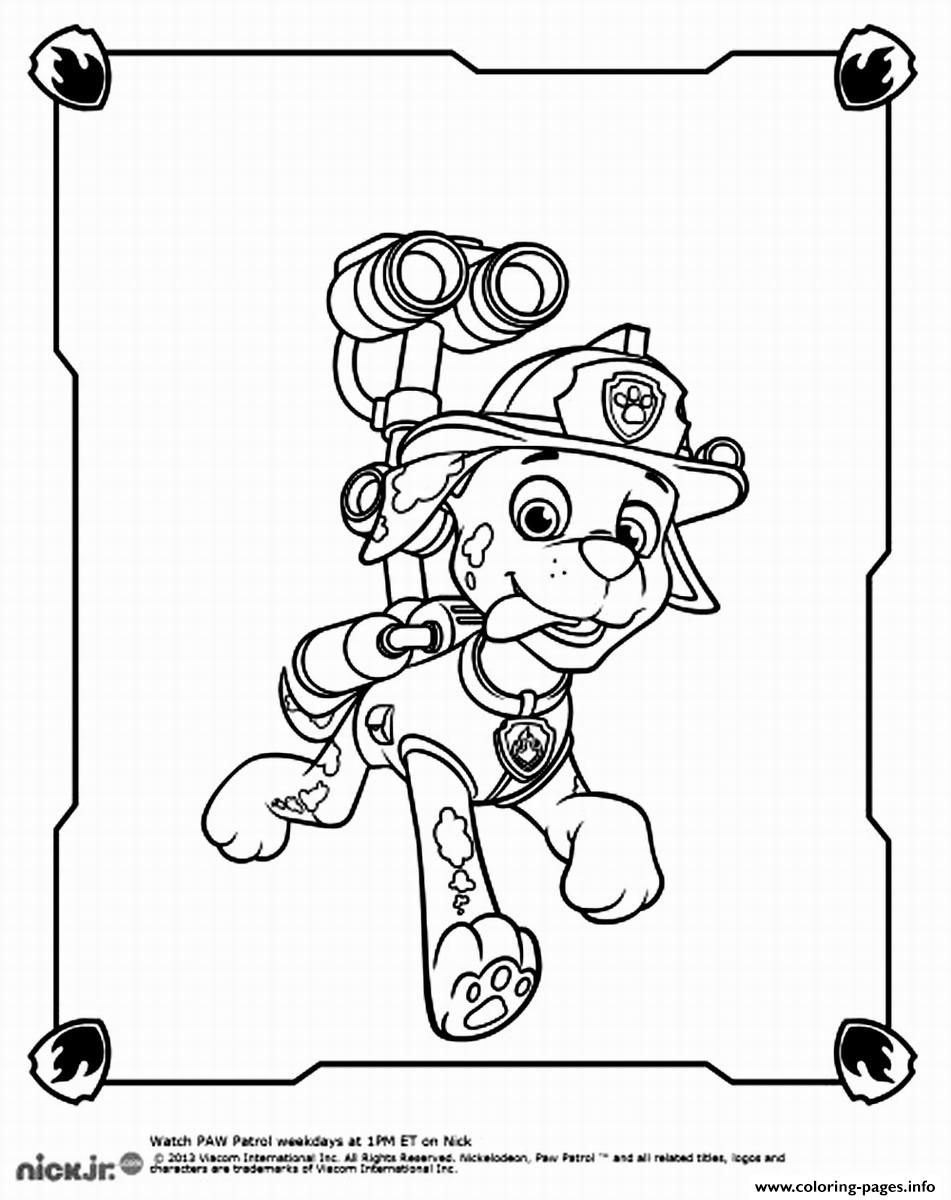 Print paw patrol marshall spy Coloring pages