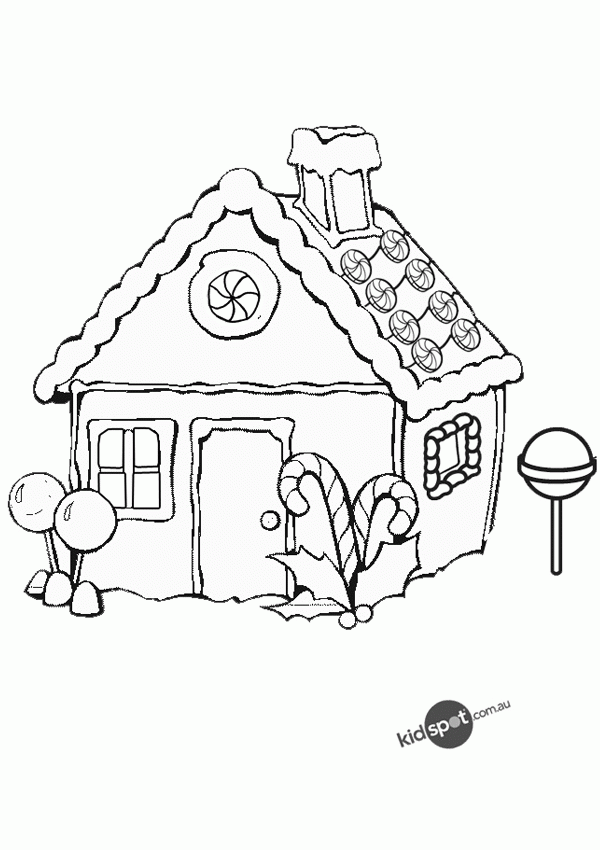 Free Online Gingerbread House Colouring Page
