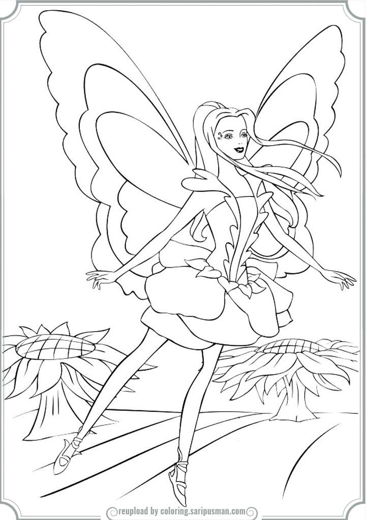 Barbie Mariposa And The Fairy Princess Coloring Pages | Printable ...