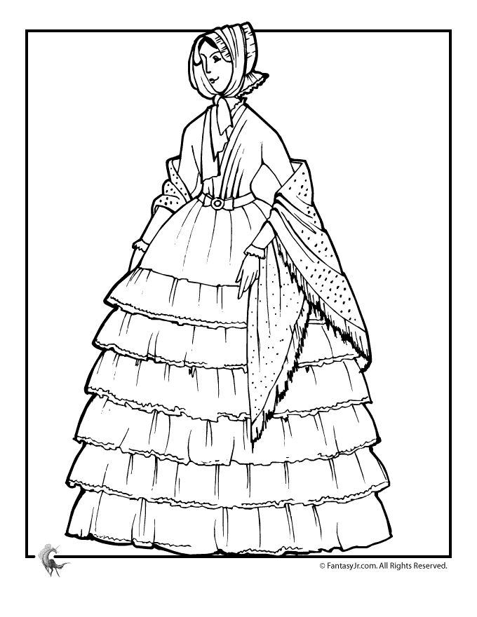 Victorian Woman Coloring Pages Download And Print For Free Coloring Home