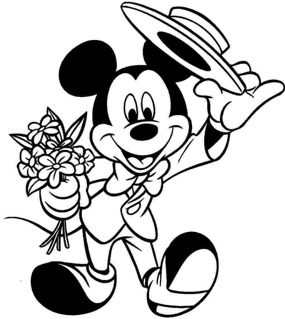 Mickey Mouse : Mickey as Santa Coloring Page, Mickey Mouse.