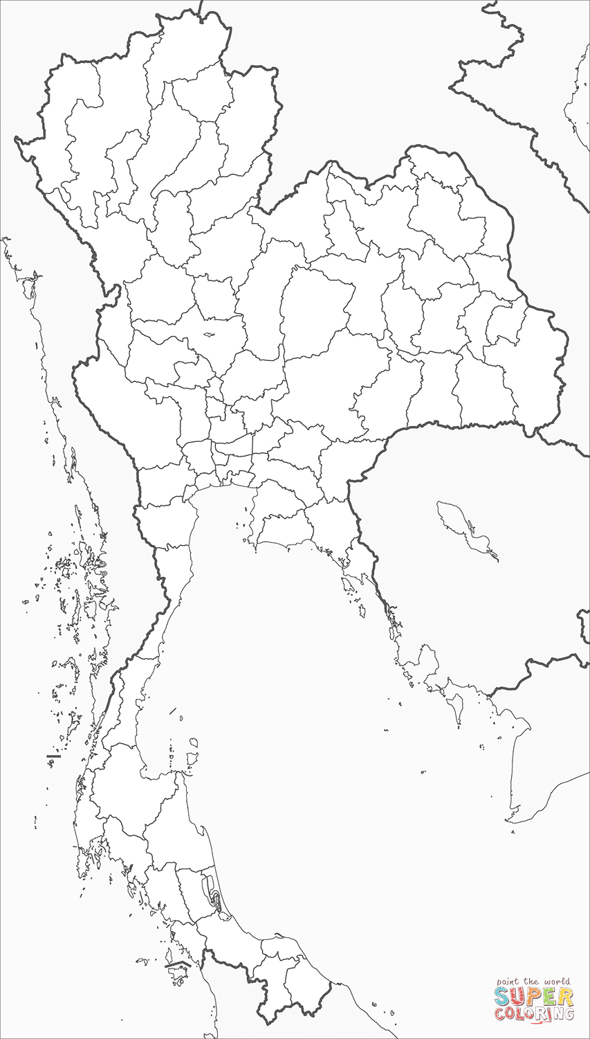 Thailand Map coloring page | Free Printable Coloring Pages