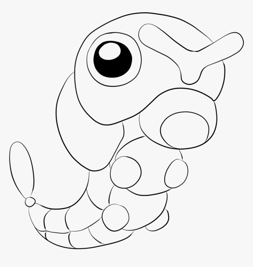 Pokemon Caterpie Coloring Pages - Caterpie Pokemon Colouring Pages, HD Png  Download , Transparent Png Image - PNGitem