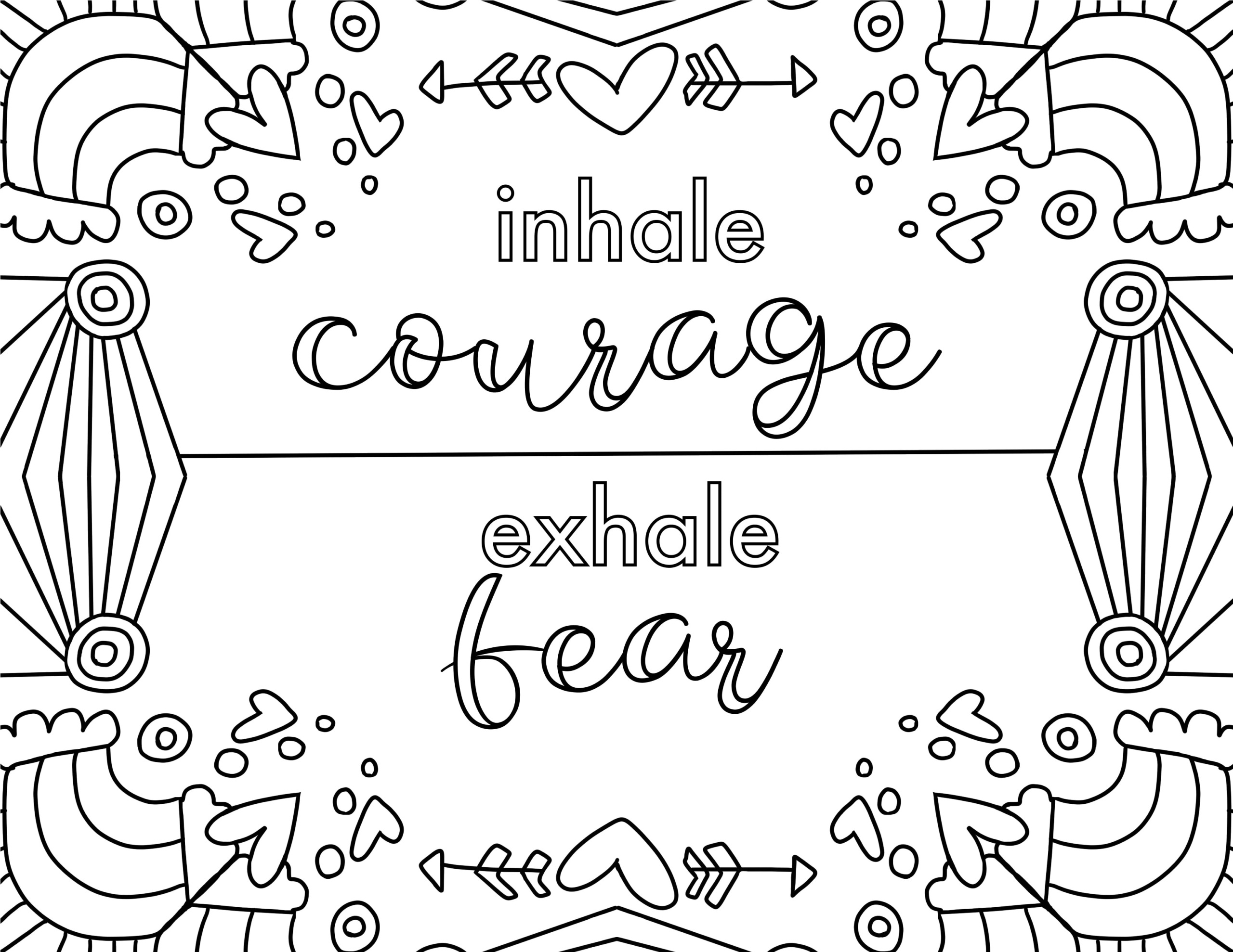 Courage OVER Fear Coloring Page