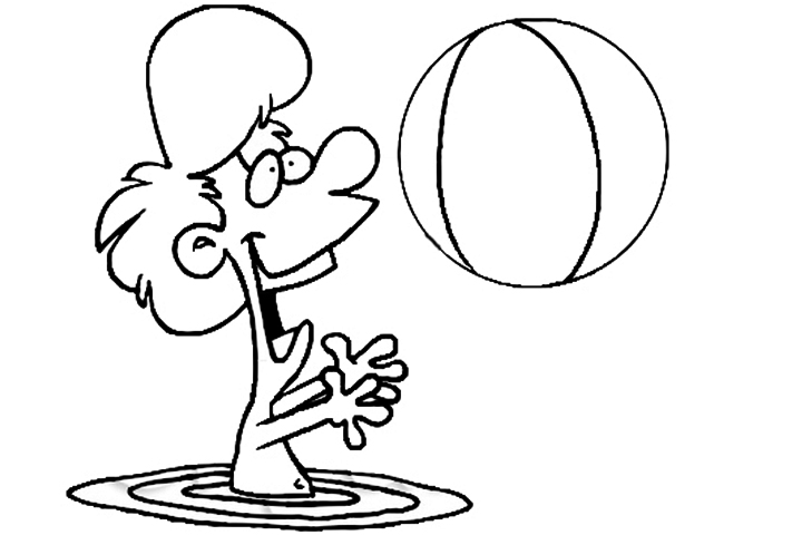 beach ball cartoon images coloring png - Clip Art Library