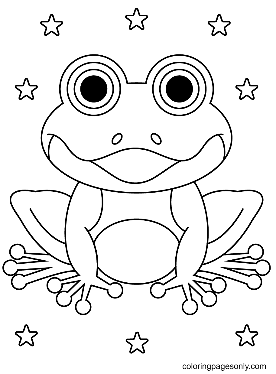 Excited Frog Coloring Pages - Frog Coloring Pages - Coloring Pages For Kids  And Adults