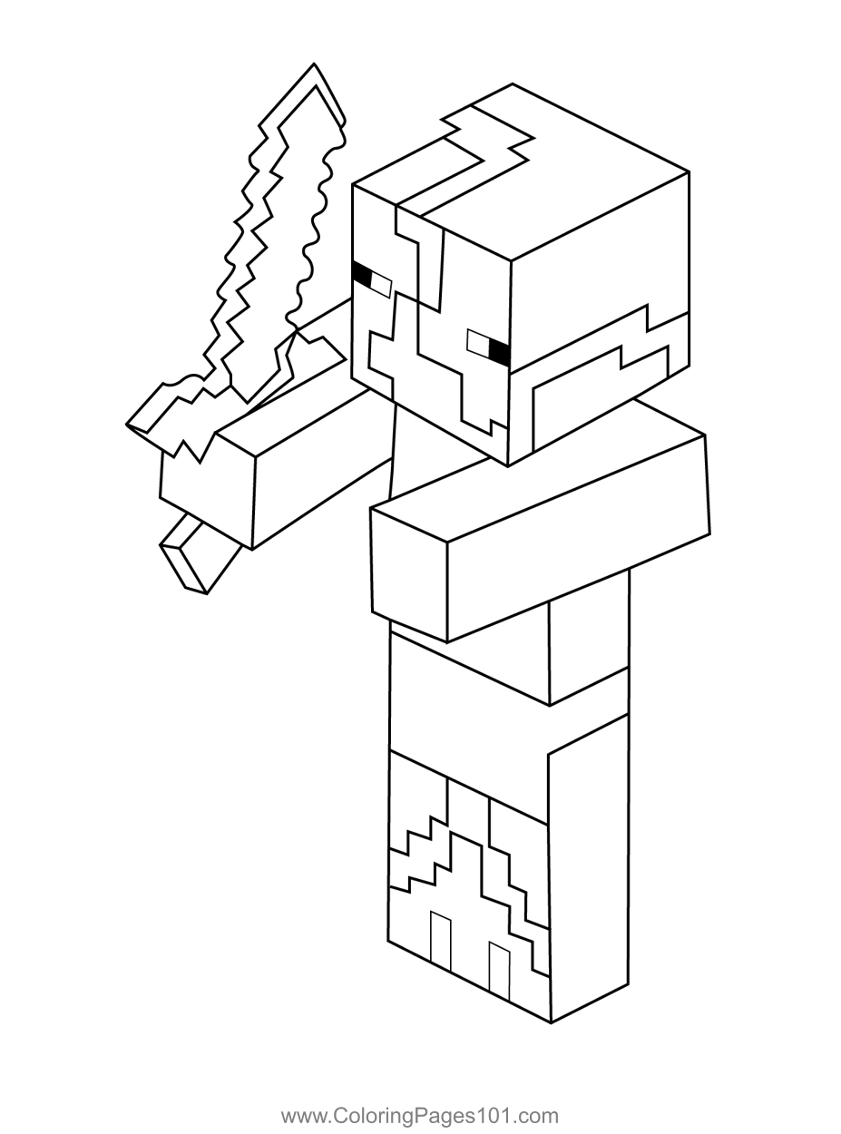Zombie Pigmen Minecraft Coloring Page for Kids - Free Minecraft Printable Coloring  Pages Online for Kids - ColoringPages101.com | Coloring Pages for Kids
