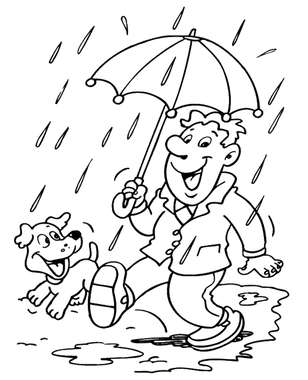 Rainy day coloring sheet for kids - Topcoloringpages.net