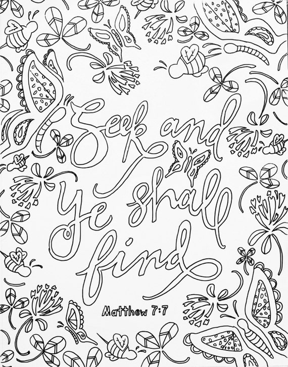 Scripture Coloring Page Adult Coloring Meditation | Etsy Canada