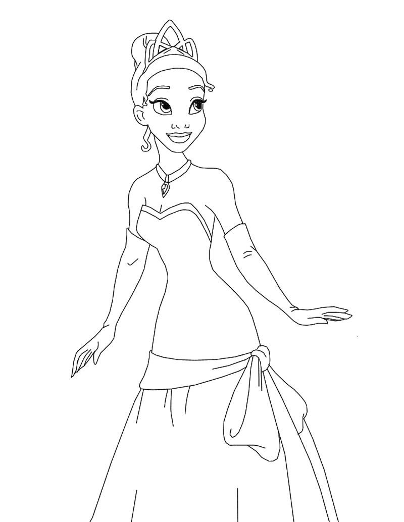 Princess and the Frog coloring pages - Tiana the princess
