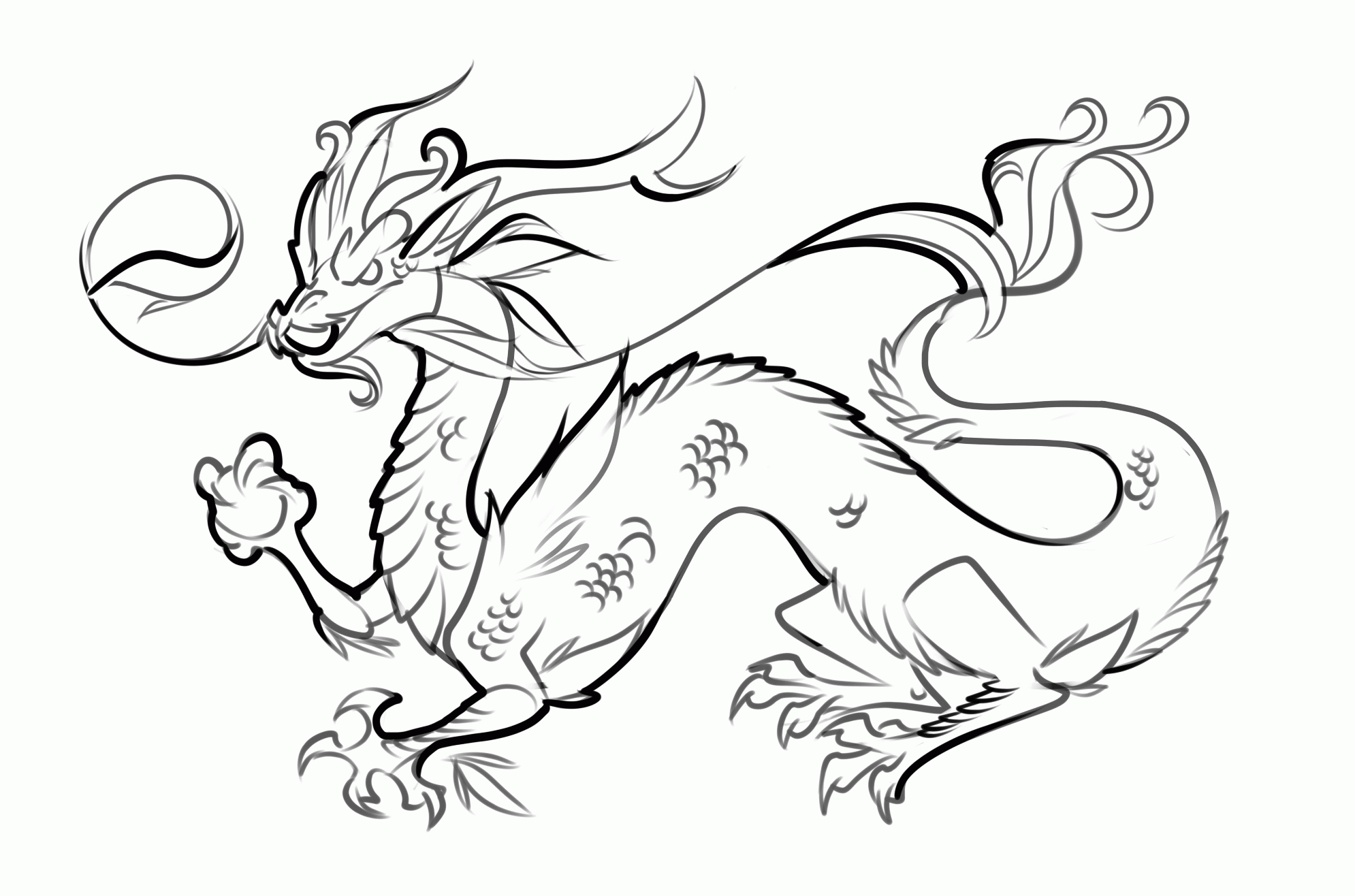Chinese Dragon Coloring Page Coloring Pages For Kids And For Adults Coloring Home