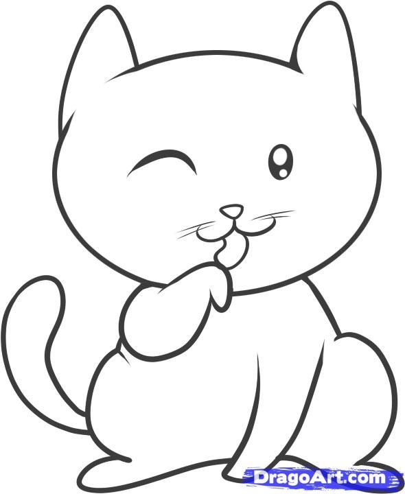 How to Draw a Cat for Kids, Step by Step, Animals For Kids, For ...