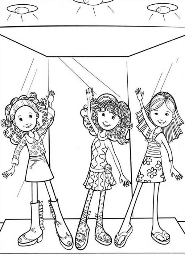Groovy Girls in the Elevator Coloring Pages : Batch Coloring