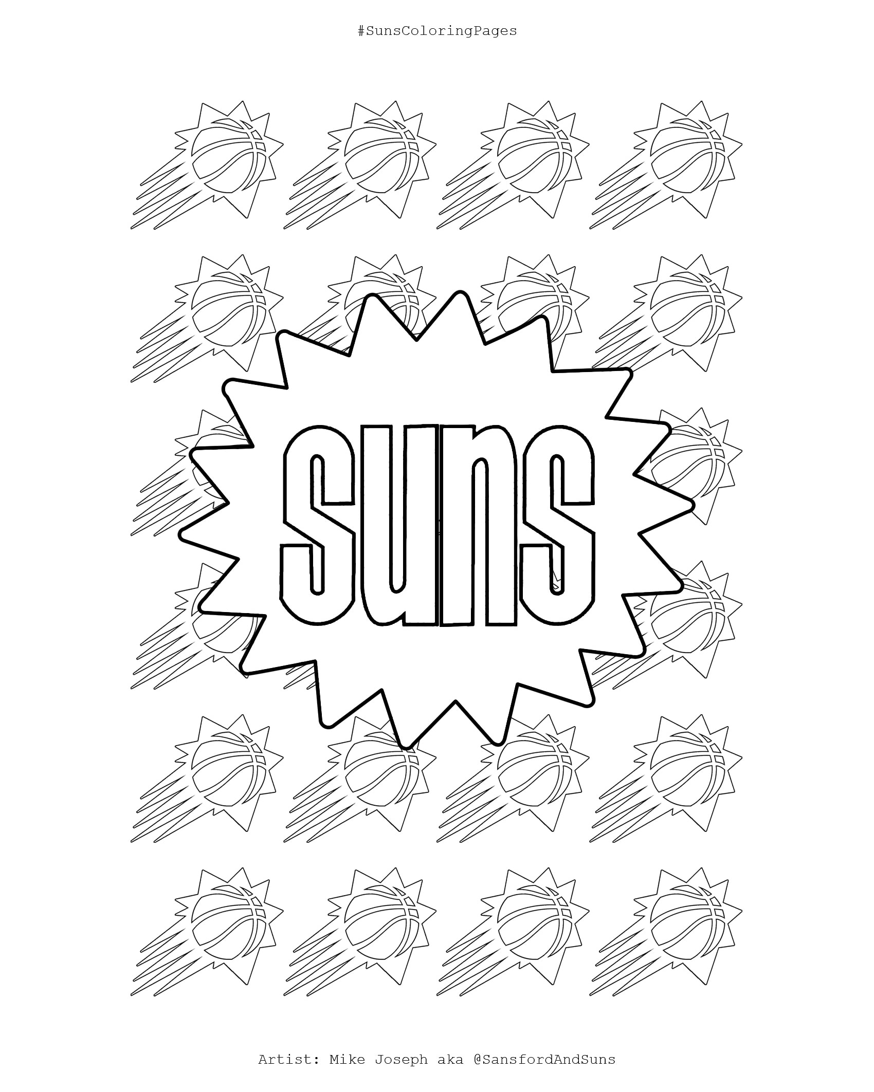 Free Suns Coloring Page - link in comments - more to come : suns