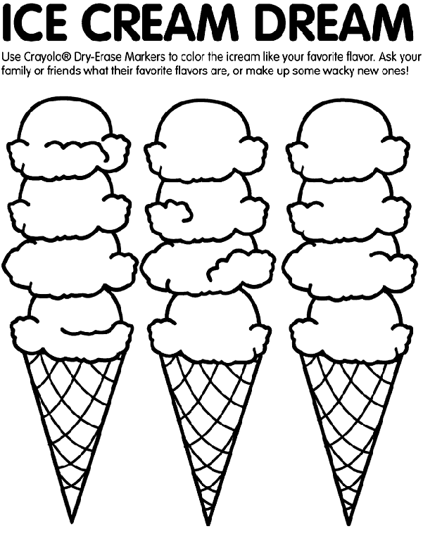 Ice Cream Coloring Page | crayola.com