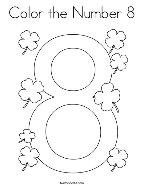 Color the Number 8 Coloring Page - Twisty Noodle