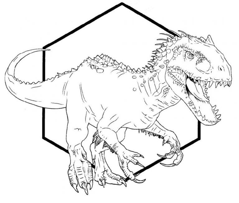 Indominus Rex Coloring Page | K5 Worksheets | Coloring pages, Dinosaur coloring  pages, Halloween coloring pages