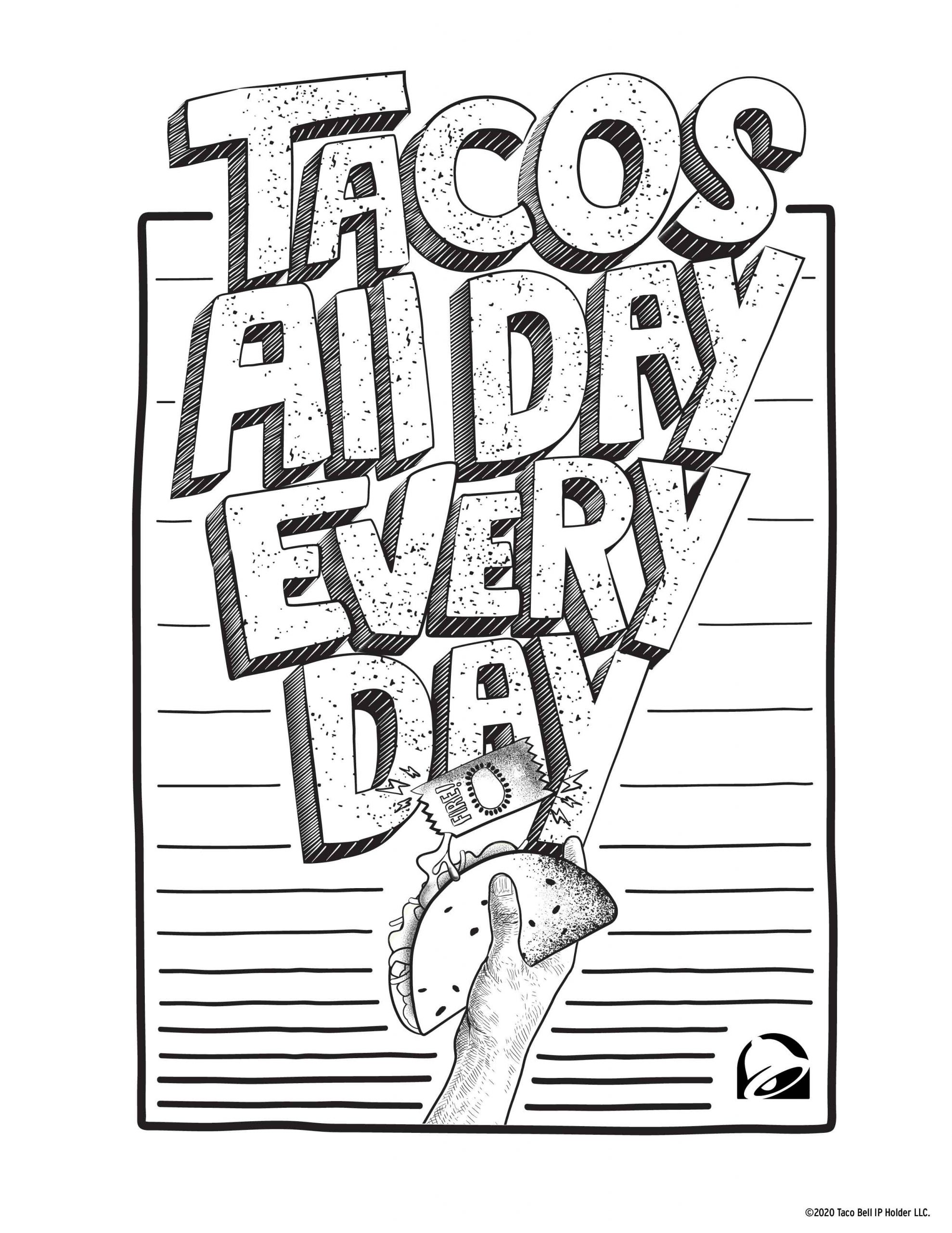 Coloring  Coloring Sheets To Print Best Of Taco Bell Coloring ...