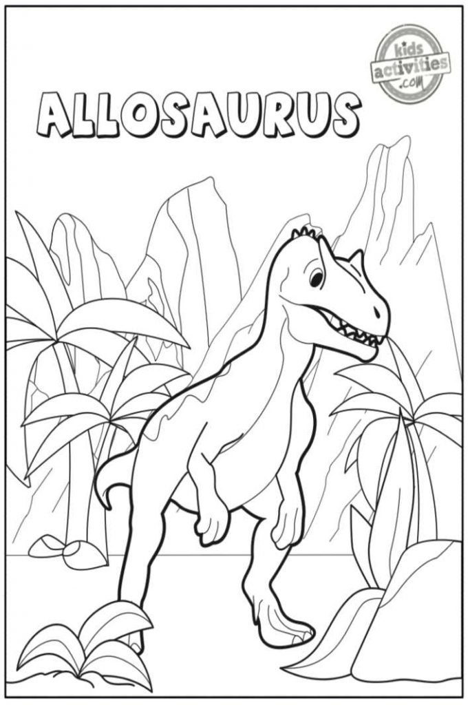Allosaurus Dinosaur Coloring Pages for Kids | Kids Activities Blog