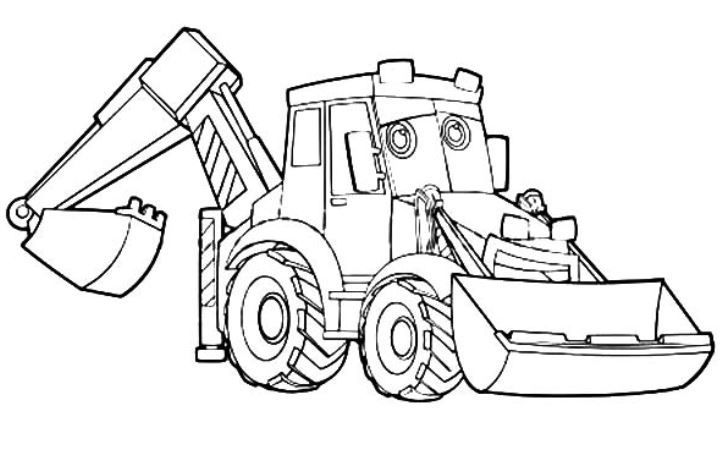 excavator coloring page | Coloring pages, Coloring book ...