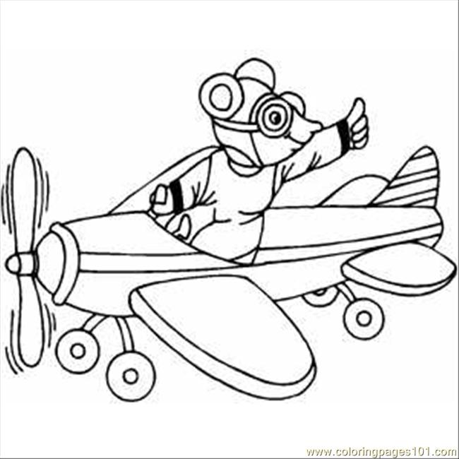 Mouse Pilot On The Plane Coloring Page - Free Mouse Coloring ...