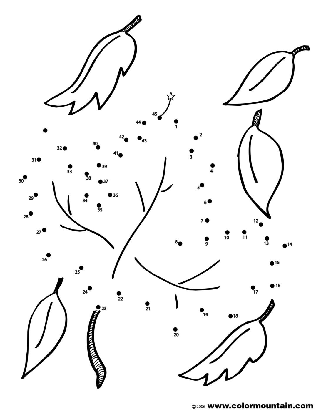 Top 43 Class Dot Leaf Coloring Page Connect The Dots Pages ...