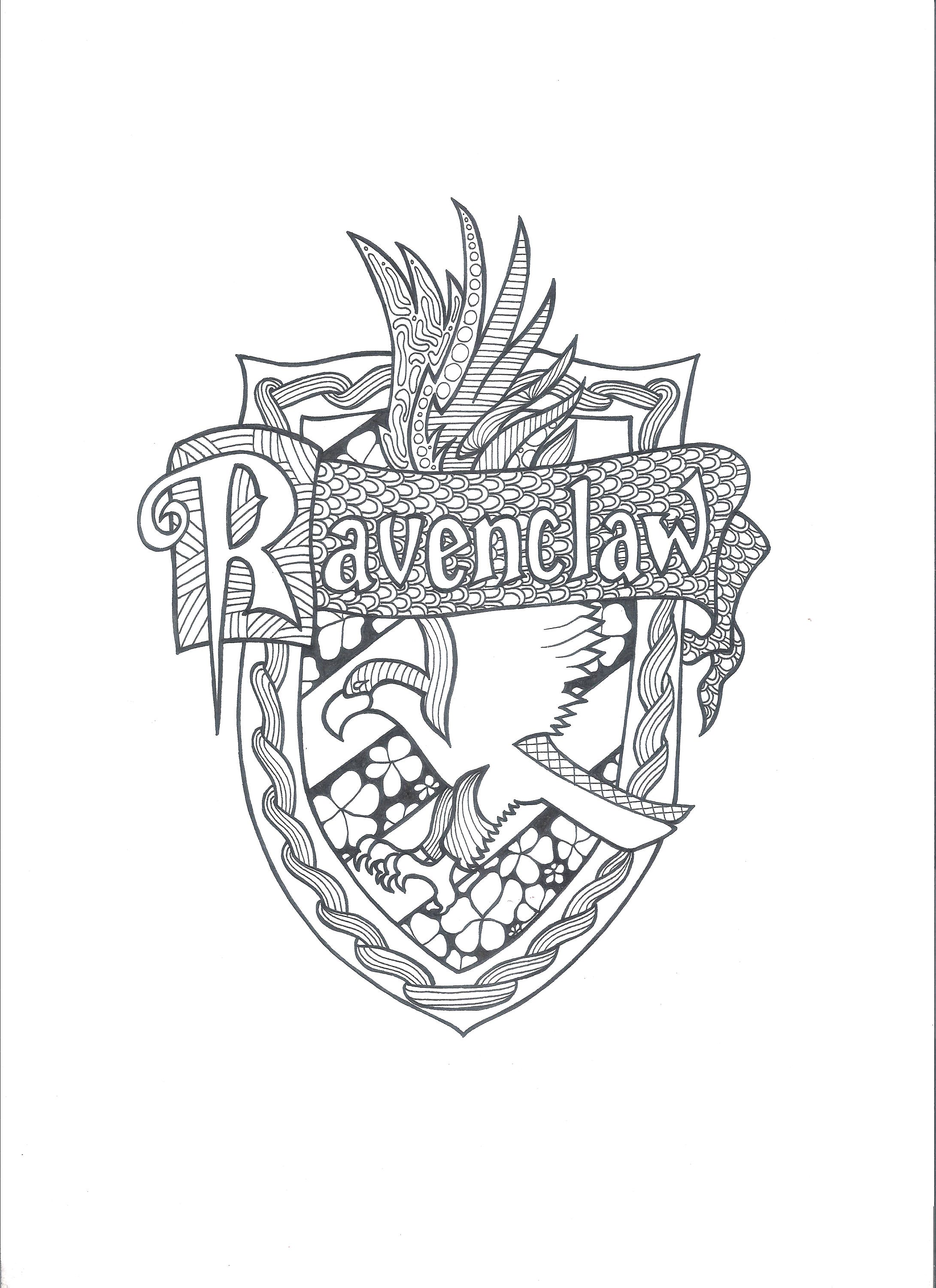 Harry Potter Ravenclaw Pdf Coloring Page Striking Crest ...