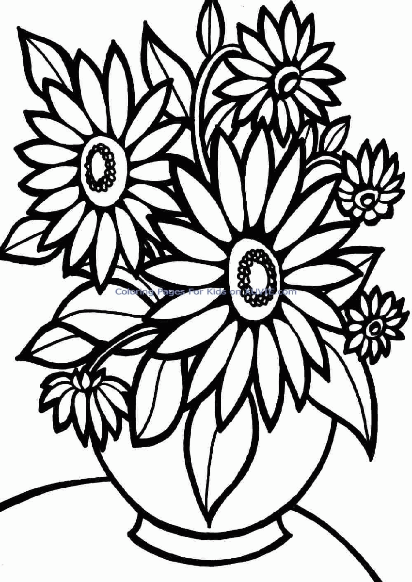 Free Free Printable Coloring Page Of Flowers For Kids, Download ...