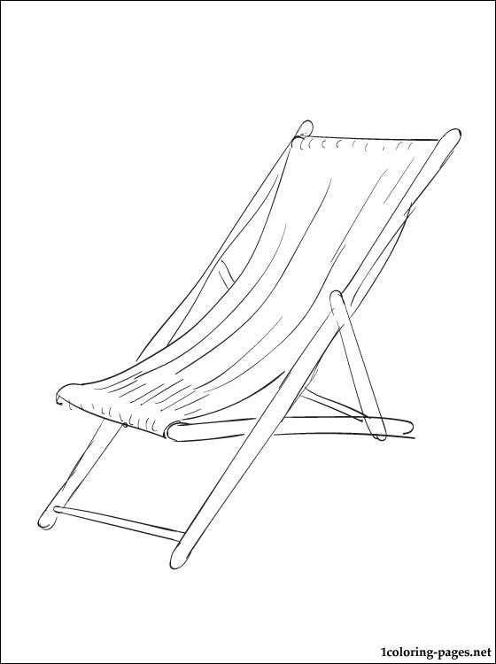 Beach chair coloring page | Coloring pages