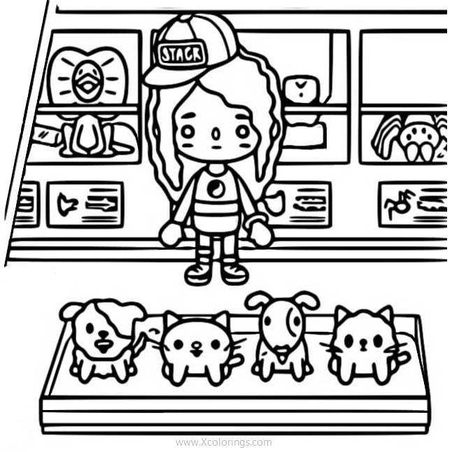 Toca Boca Coloring Pages Pet Shop Dogs and Cats - XColorings.com