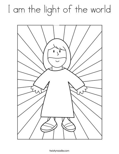 I am the light of the world Coloring Page | Jesus coloring pages, Bible coloring  pages, Jesus is my friend