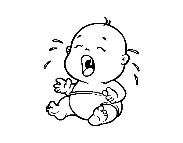 Children crying coloring pages