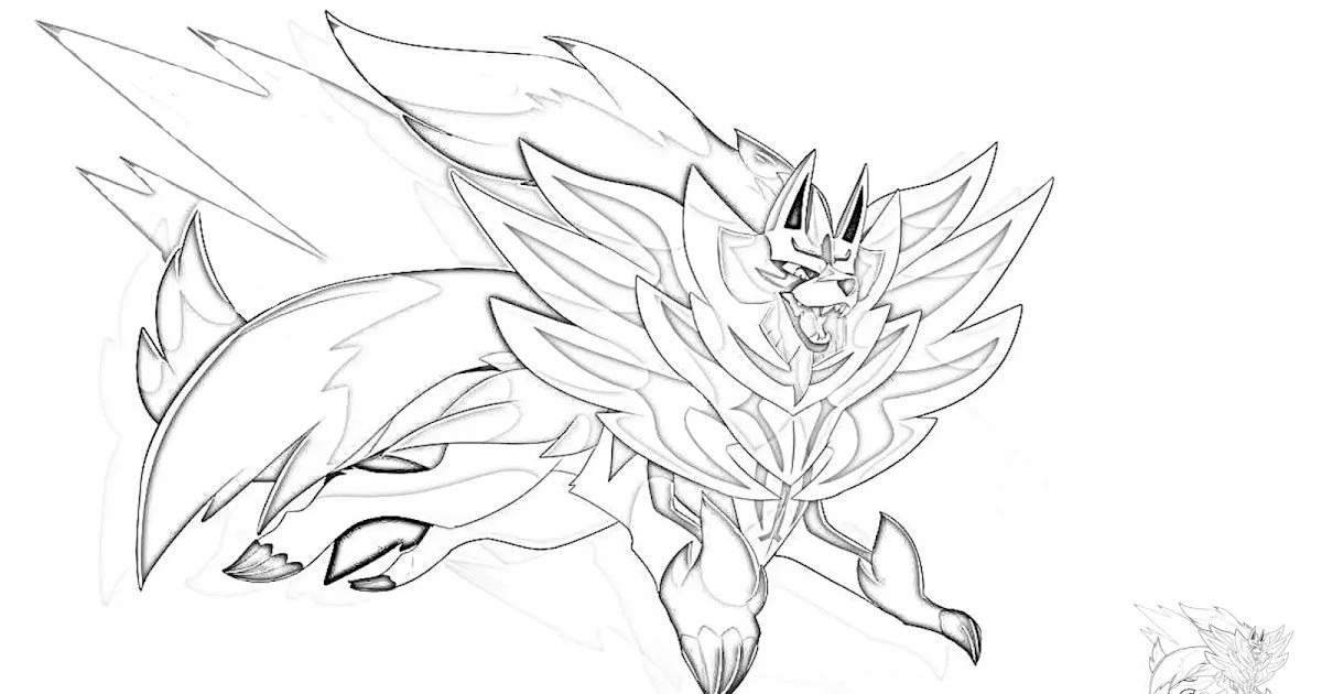 Coloring Page Of Furious Hero Of All Battles Zacian